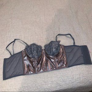 Metallic gray Victorias Secret bra crop top